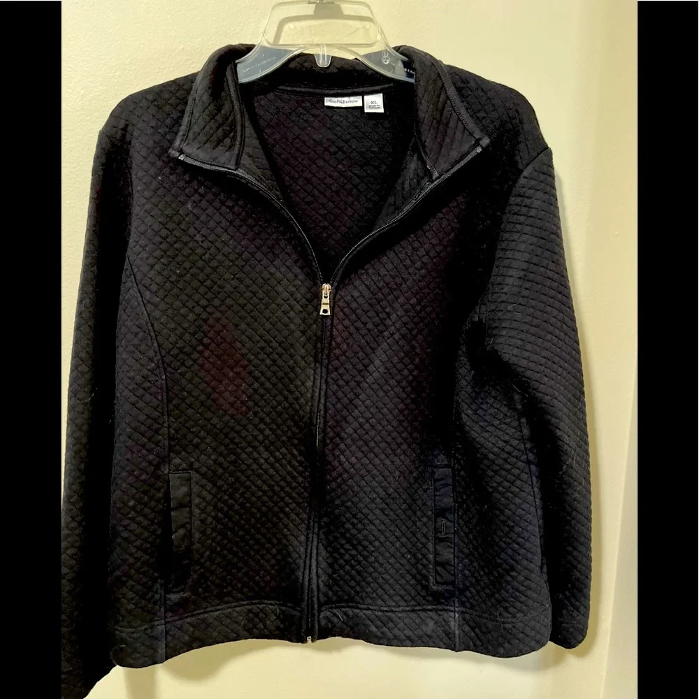 Croft and Barrow Black Quilted Look Jacket -XL - Picture 1 of 6